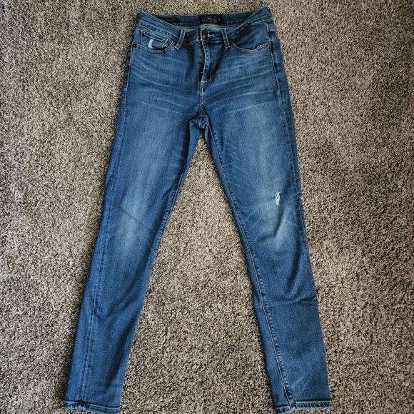 𝅺lucky Brand Brooke Mid Rise Legging medium rinse 6 / 28 distressed - Picture 3 of 14